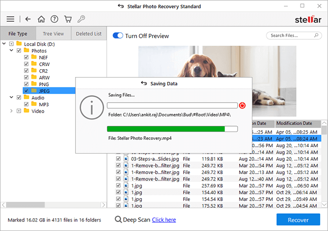 save recovered files