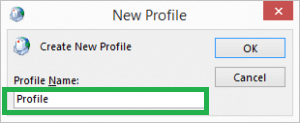 type a profile name and click on OK