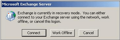 Exchange is currently in recovery mode