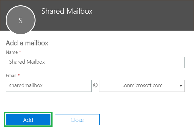Provide a name for the mailbox and then enter the email ID