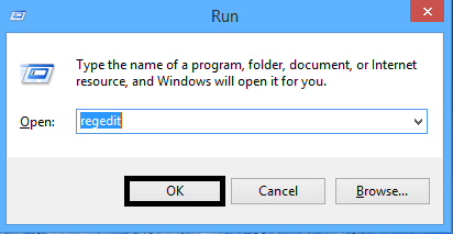 Launch the Registry Editor by pressing Windows button