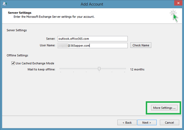 configure outlook for office 365