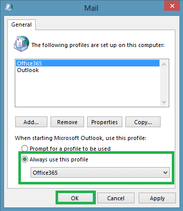 manually configuring outlook for office 365 windows 10
