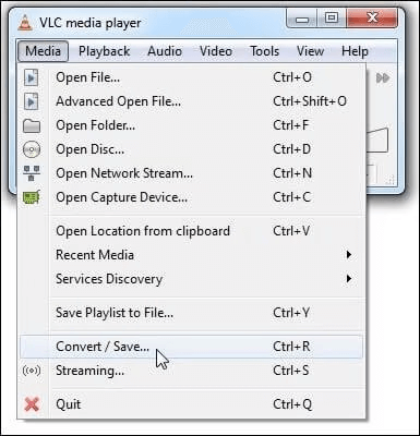 Open the VLC and then click on Convert and Save