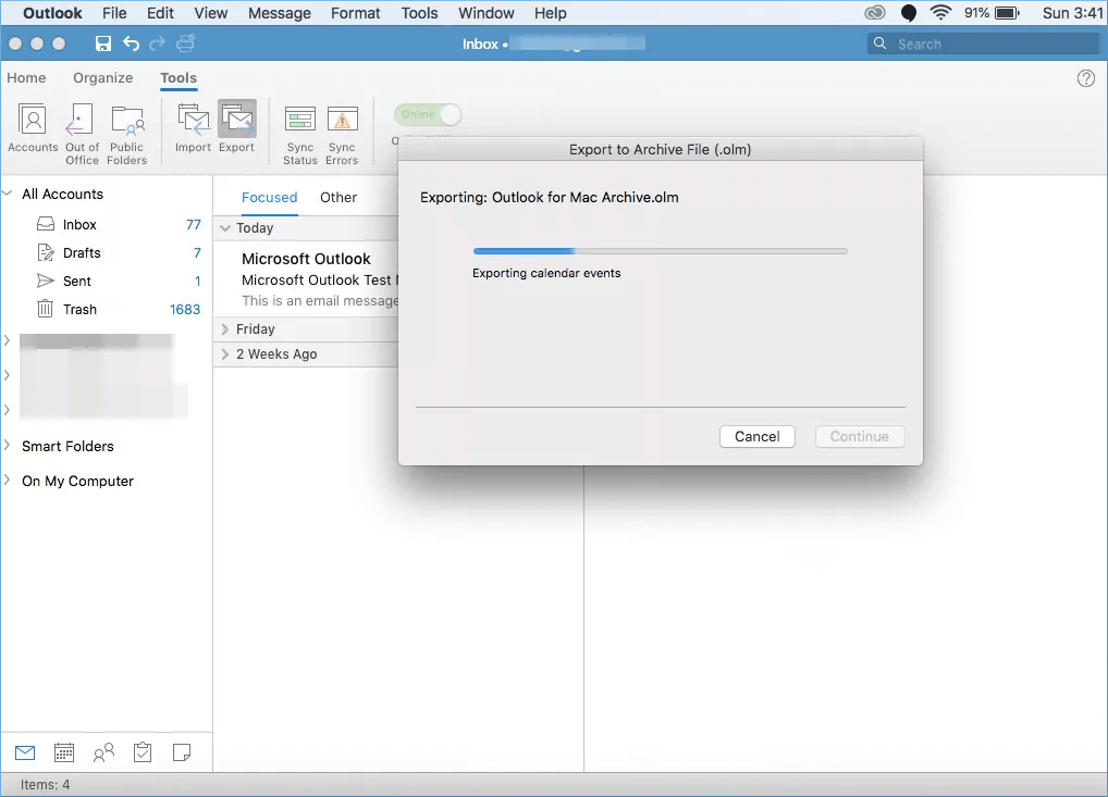 using time machine to backup outlook 2016 on mac