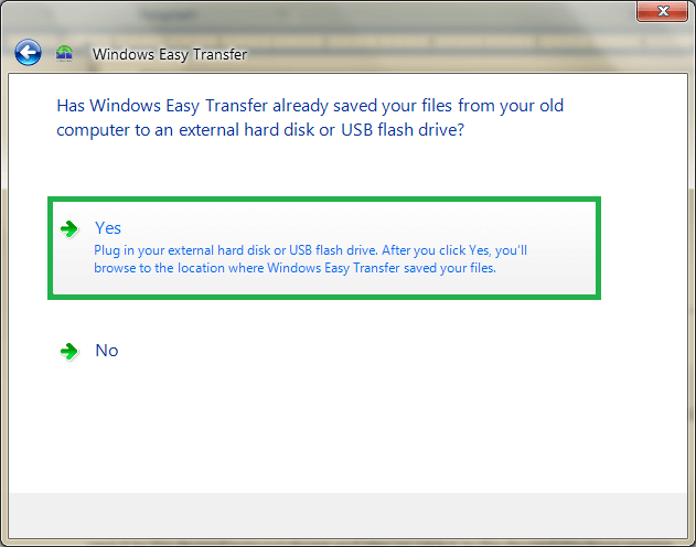 Click on This is my new computer option