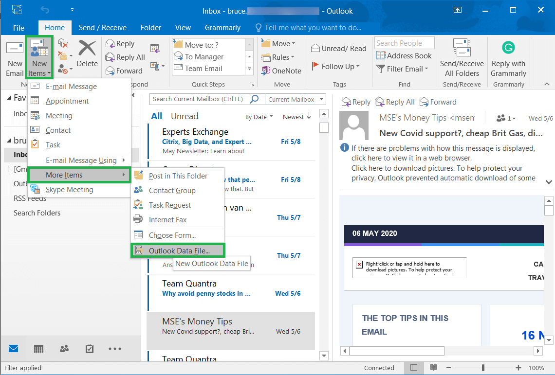 Outlook search