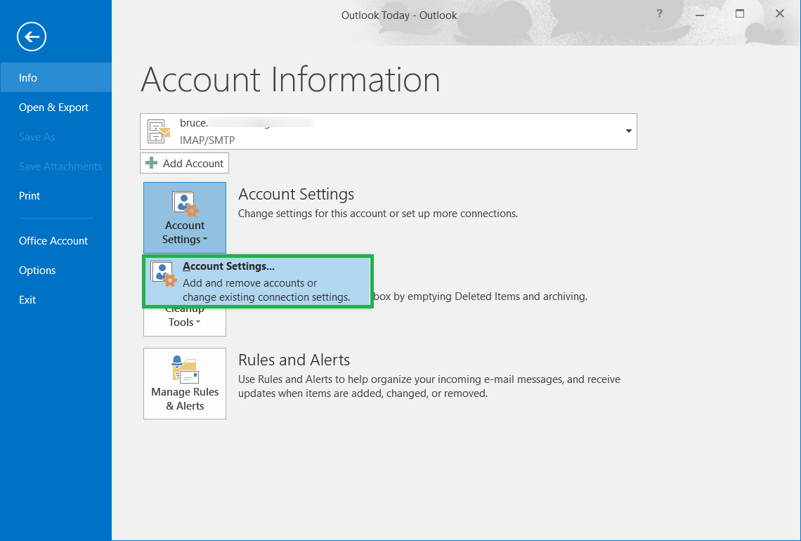 Go to Account settings