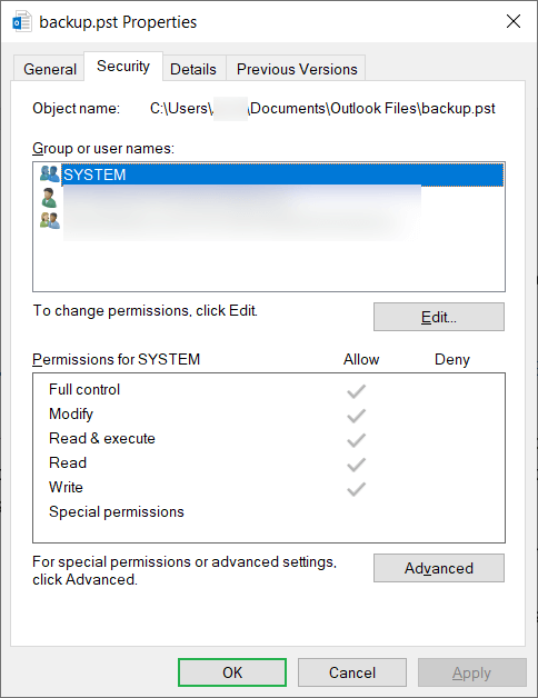 Go to the location of the PST file
