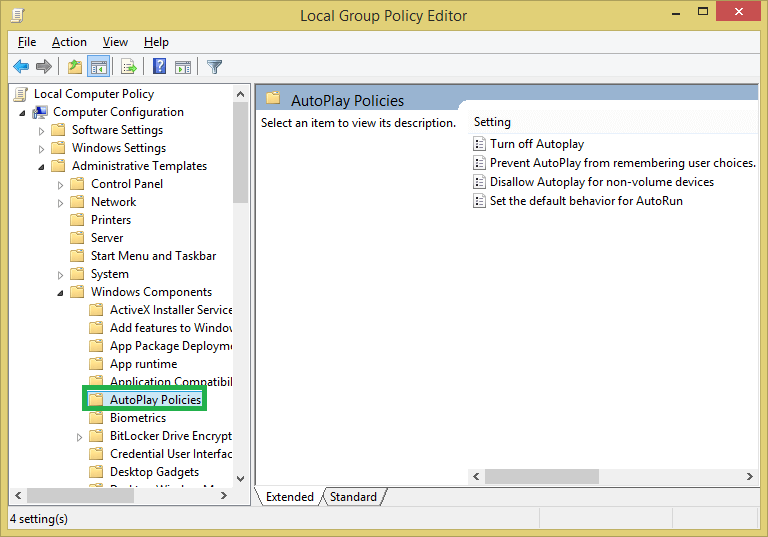 Open the Local Group Policy Editor window