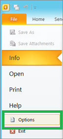 Start the Microsoft Outlook 2010 application