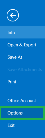 Click File and then go for Options