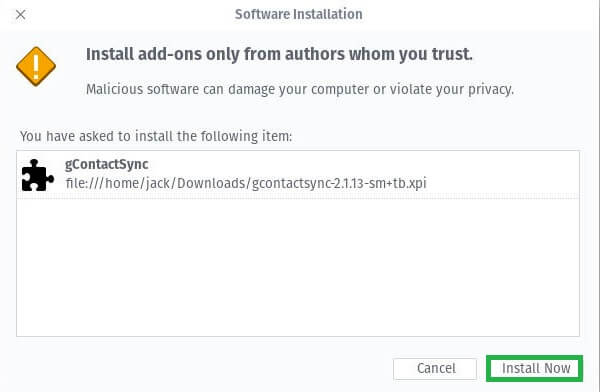 Type gContactSync and then install