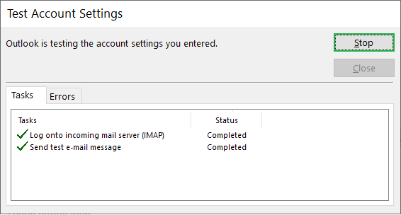 Outlook will authenticate the connection with the Yahoo mail.