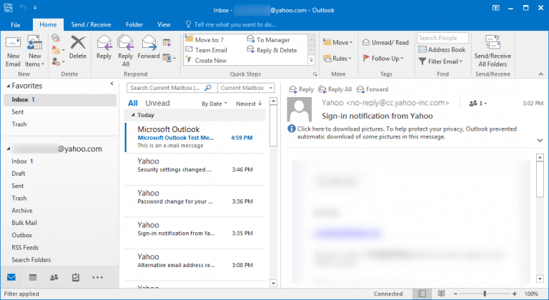 add yahoo mail to outlook 365