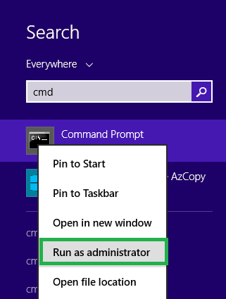 Select Run as administrator option from the list