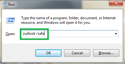 Run your Outlook application in safe mode