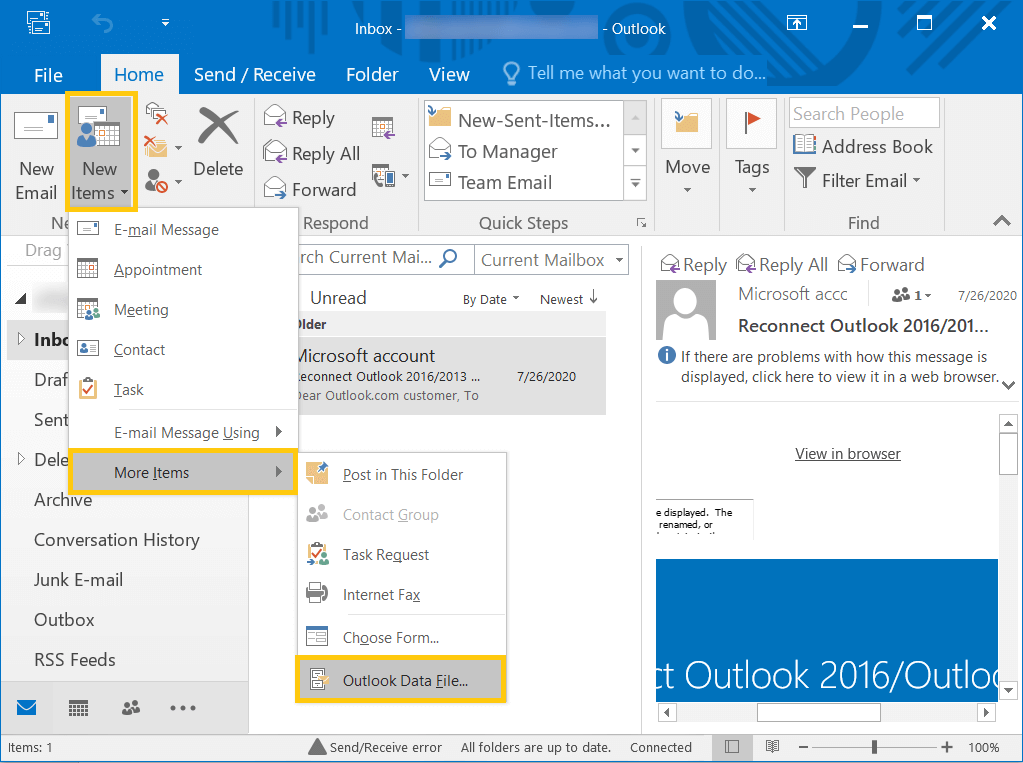 Archiving your old emails in Outlook