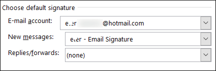 Choose default signature field