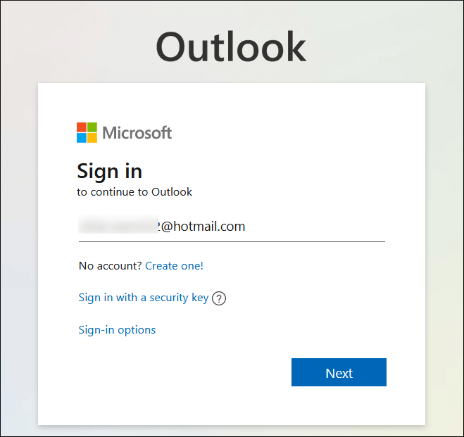 Sign in using your Microsoft account