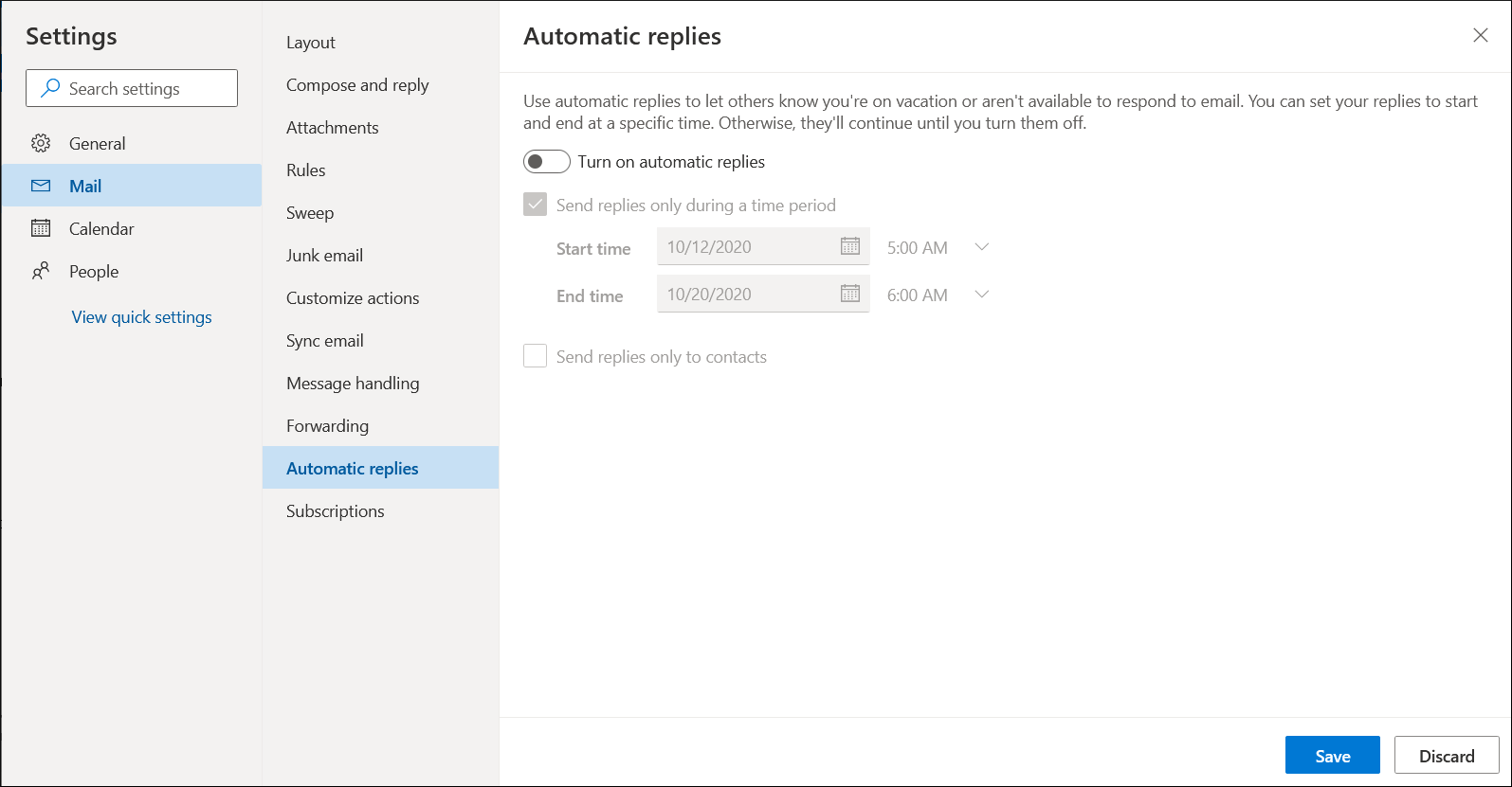 Disable the option to automatic replies to cancel it
