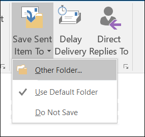 Save Sent Items to, and click another folder in the drop down
