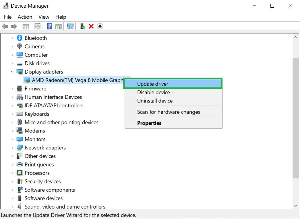 Update the display driver.
