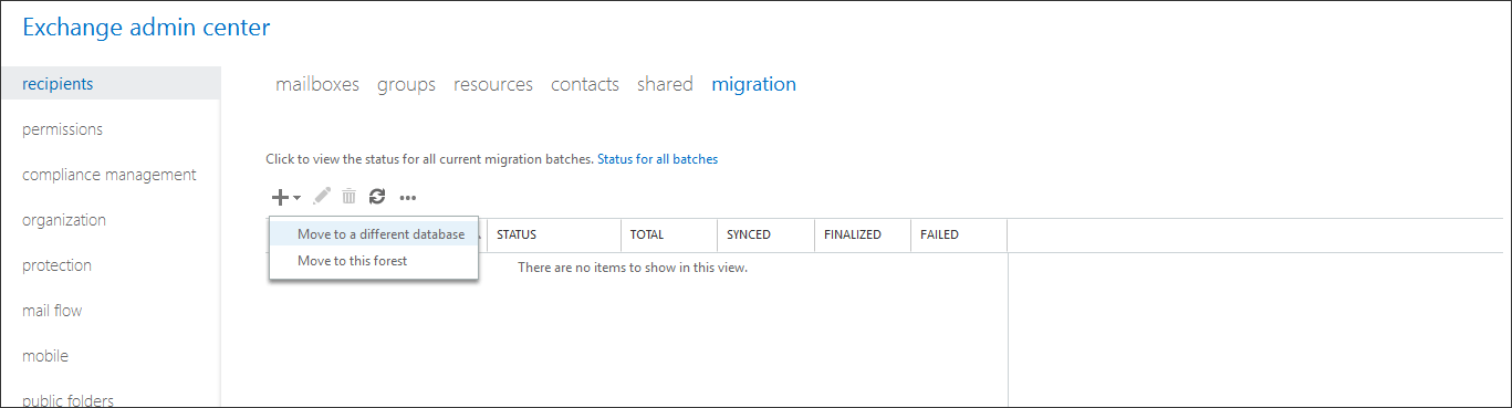 Move the data to a different database
