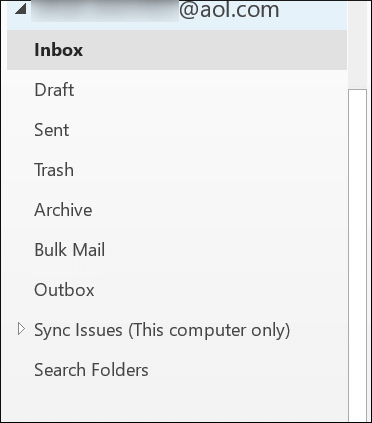 A new mailbox is created in Outlook