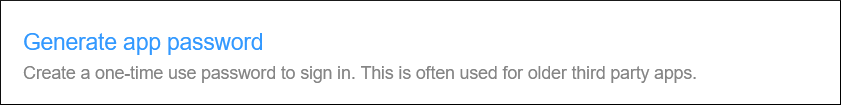 Click Generate app password option