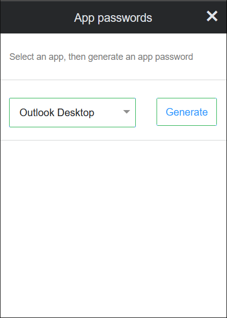 Selecting the Outlook Desktop option