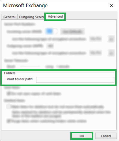 Go to the Advanced tab, then in the Folder option