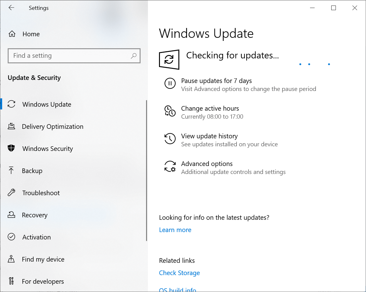 The system will check for updates and download them