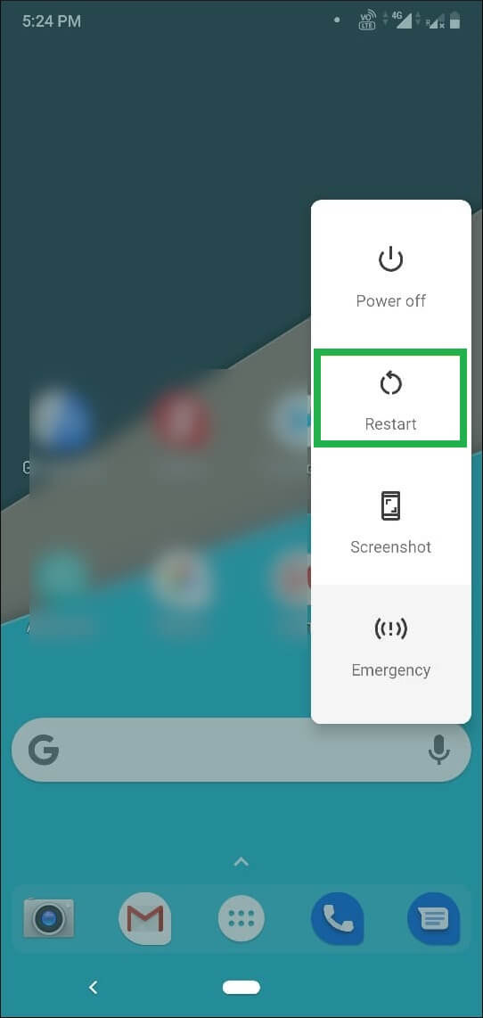 Restart your smartphone