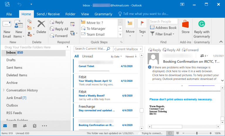 Incoming emails disappearing in outlook get back all emails