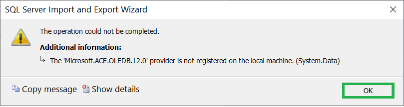 An error is stopping you from exporting the content
