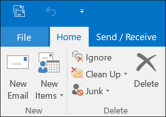 Start Outlook and click the File option in the menu bar