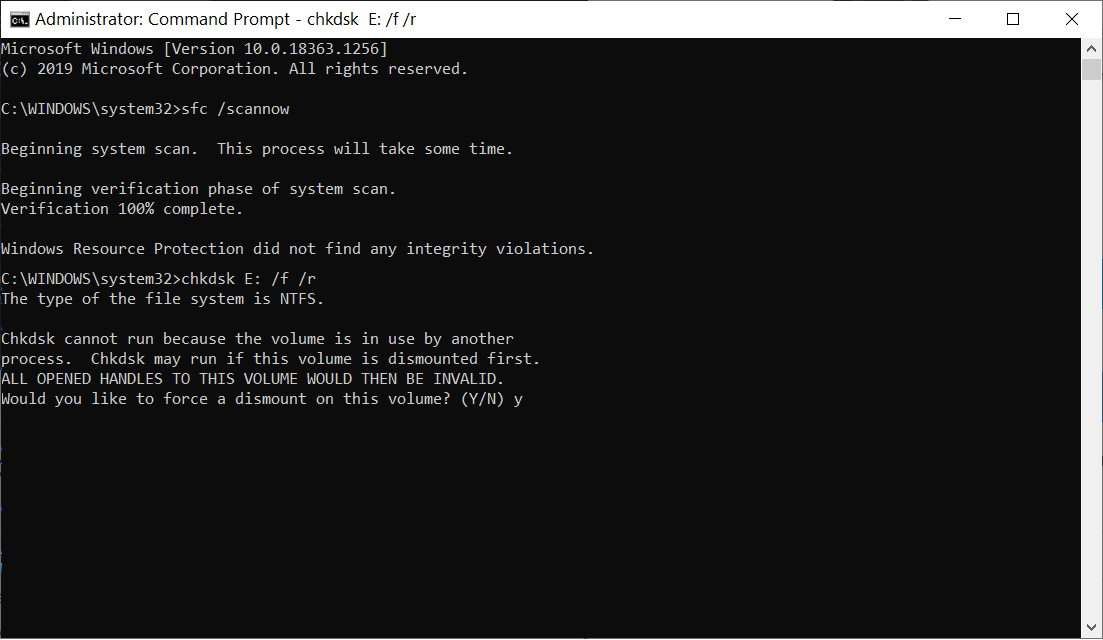 Running the chkdsk with the relevant parameter as per the symptom of the disk problem