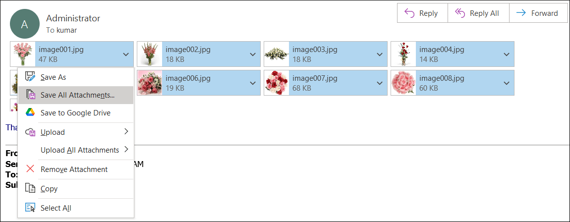 Save multiple attachments in Outlook 2016/Outlook 2019