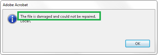 Файл поврежден и не может быть восстановлен