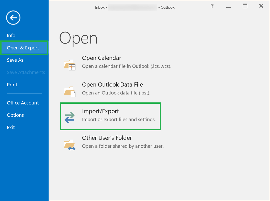 Start Outlook application and click the File option