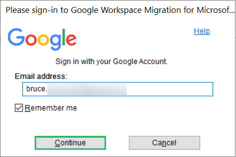 Start the software and input your G Suite account address