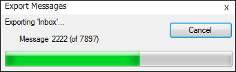The messages have started to export
