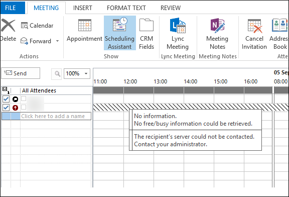 outlook for mac scheduling assistant no information