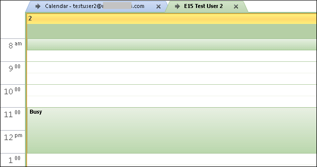 Status in the calendar folder and scheduling assistant