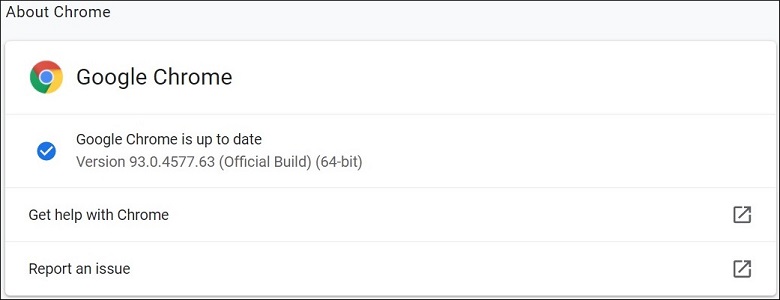 Check if any update is available for the browser