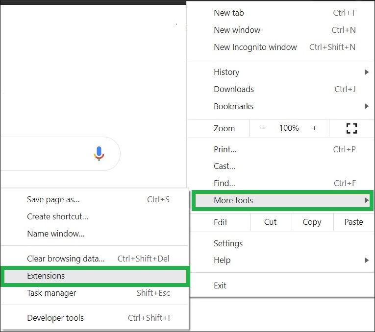 Open Google Chrome and click Settings