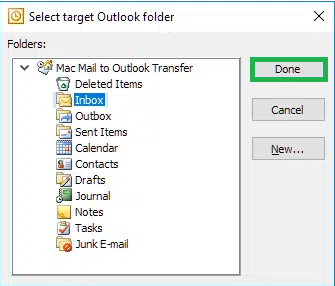 Click ‘Import’ to start the transfer