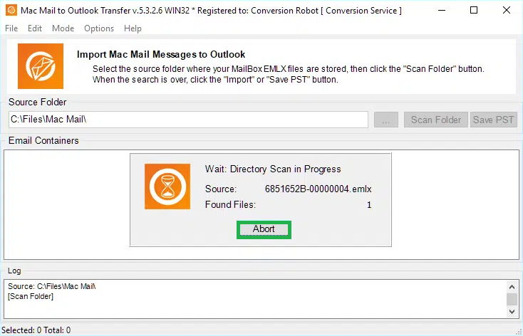 Convert these emails into PST format files