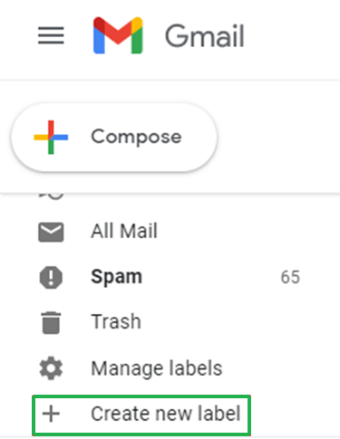 Click on Create New Label and name it OLM files